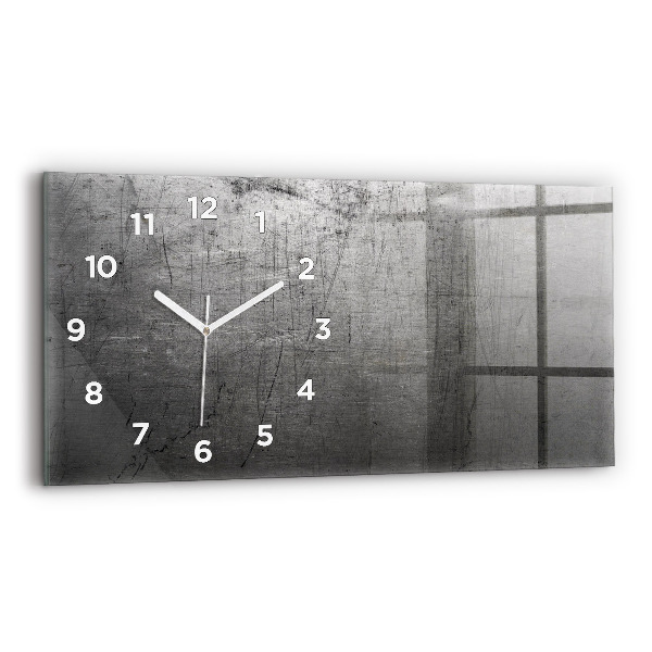 Glass wall clock rectangular Metal wall
