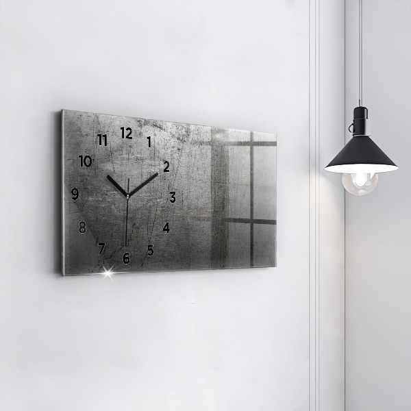 Glass wall clock rectangular Metal wall