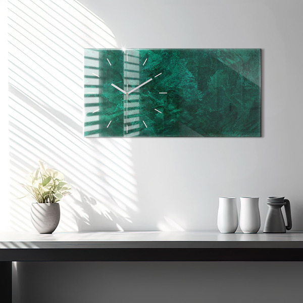 Glass wall clock rectangular Emerald wall