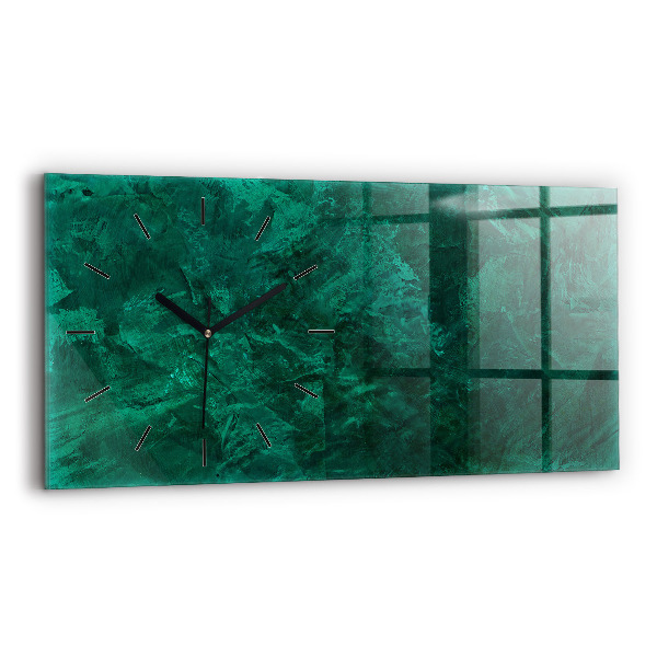 Glass wall clock rectangular Emerald wall