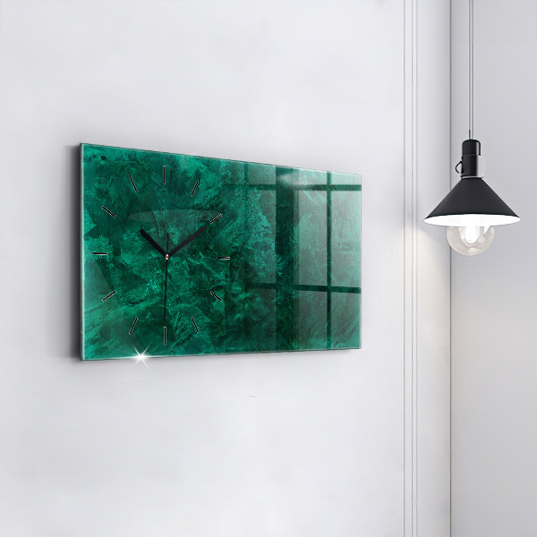 Glass wall clock rectangular Emerald wall