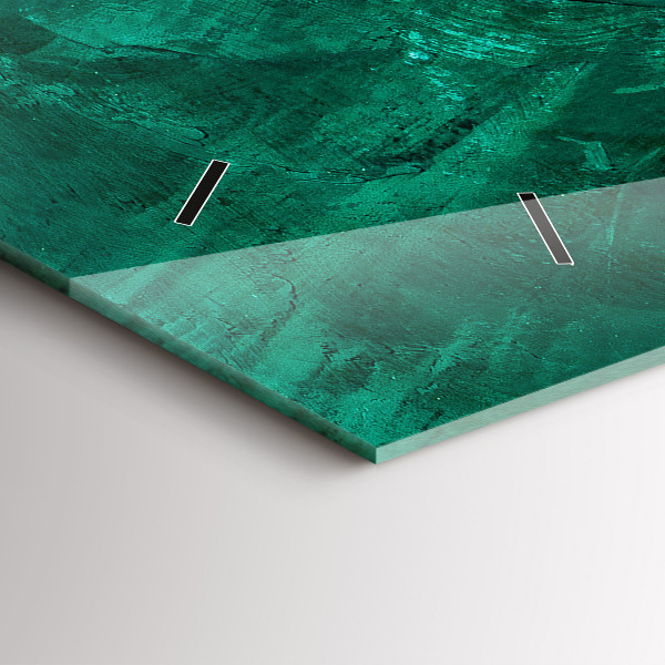 Glass wall clock rectangular Emerald wall