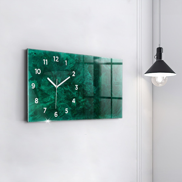 Glass wall clock rectangular Emerald wall