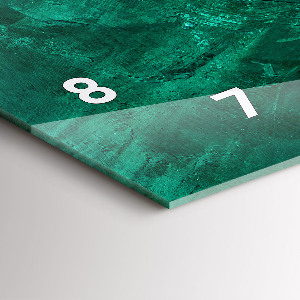 Glass wall clock rectangular Emerald wall