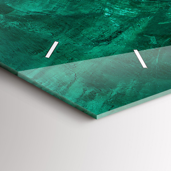 Glass wall clock rectangular Emerald wall