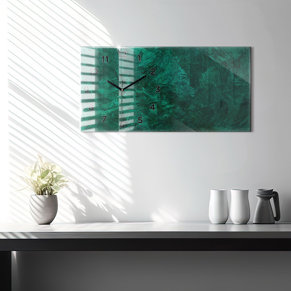 Glass wall clock rectangular Emerald wall