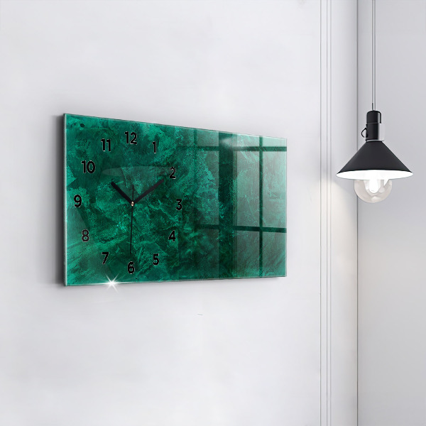 Glass wall clock rectangular Emerald wall