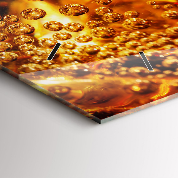 Glass wall clock rectangular Close-up of the drink