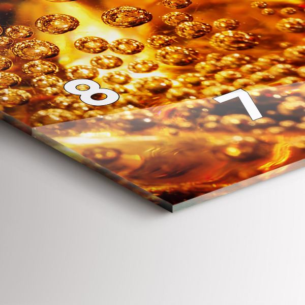 Glass wall clock rectangular Close-up of the drink