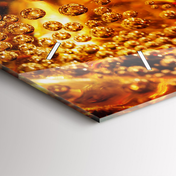 Glass wall clock rectangular Close-up of the drink