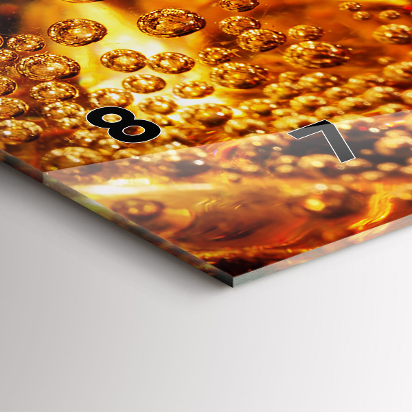 Glass wall clock rectangular Close-up of the drink