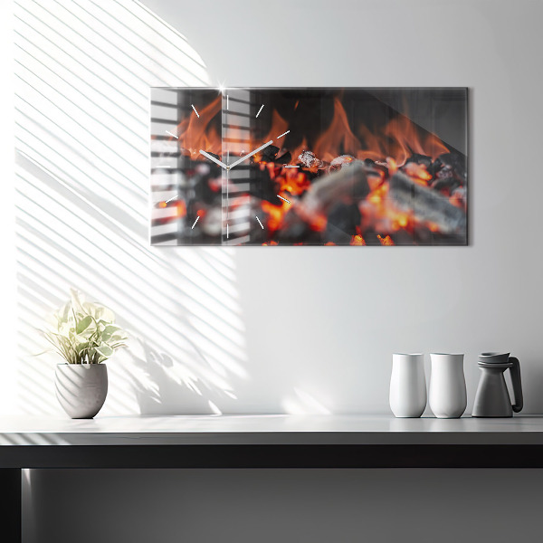 Glass wall clock rectangular Grate