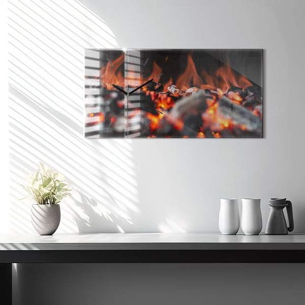 Glass wall clock rectangular Grate