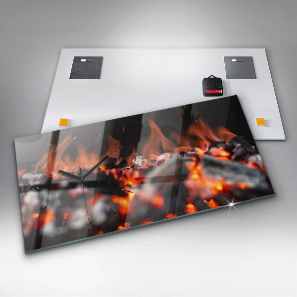 Glass wall clock rectangular Grate