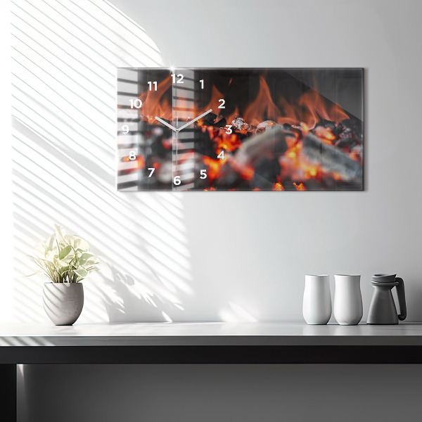 Glass wall clock rectangular Grate