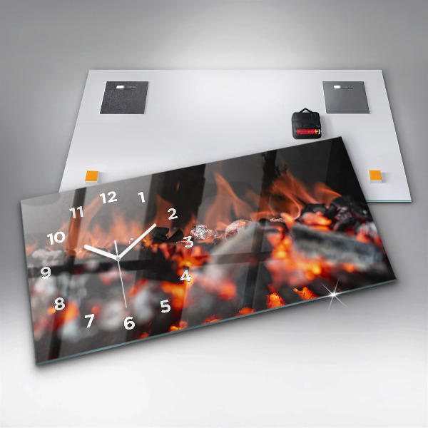 Glass wall clock rectangular Grate