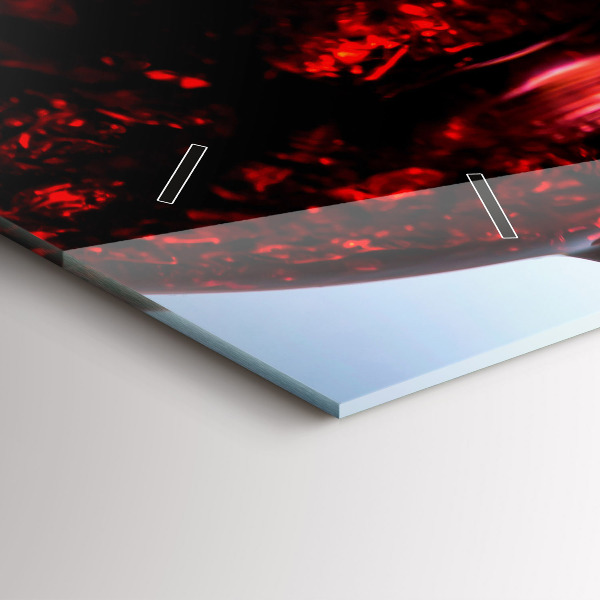 Glass wall clock rectangular Glasses of wine