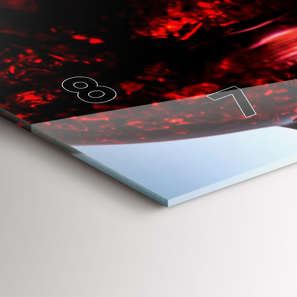 Glass wall clock rectangular Glasses of wine