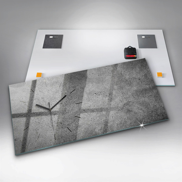 Glass wall clock rectangular Industrial wall