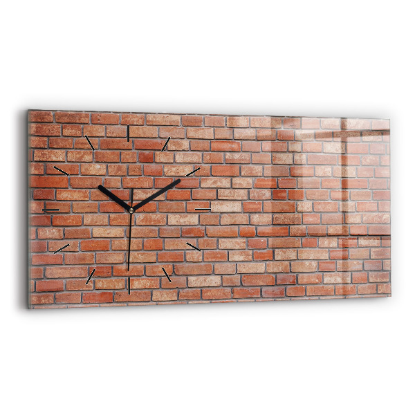 Glass wall clock rectangular Brick wall