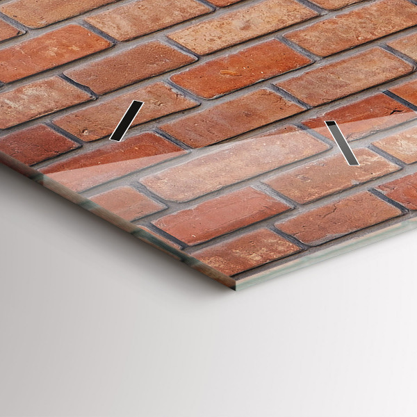 Glass wall clock rectangular Brick wall