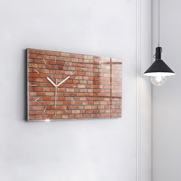 Glass wall clock rectangular Brick wall