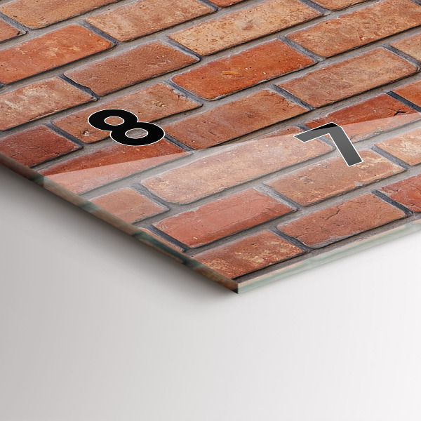 Glass wall clock rectangular Brick wall