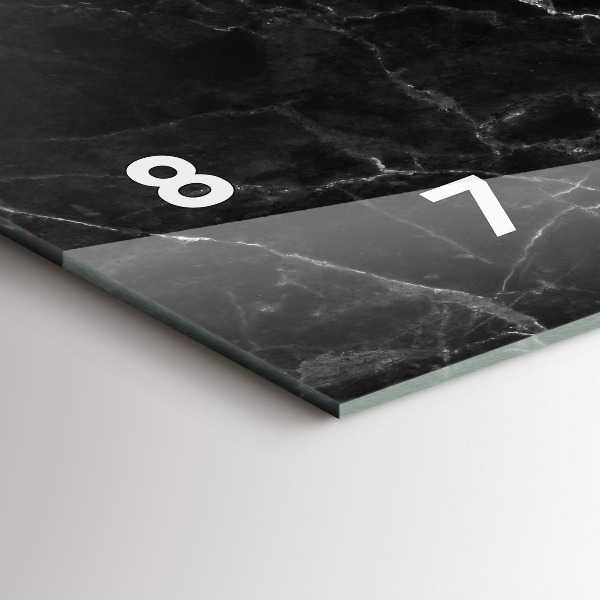 Glass wall clock rectangular Dark marble