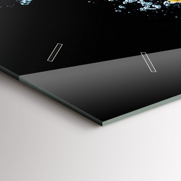 Glass wall clock rectangular Pineapple