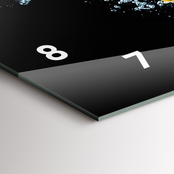 Glass wall clock rectangular Pineapple