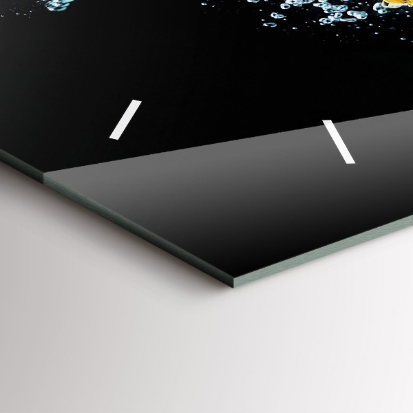 Glass wall clock rectangular Pineapple