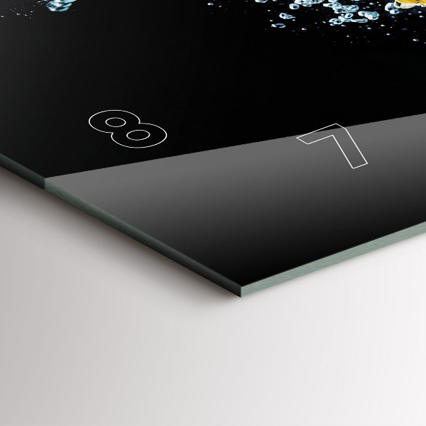 Glass wall clock rectangular Pineapple