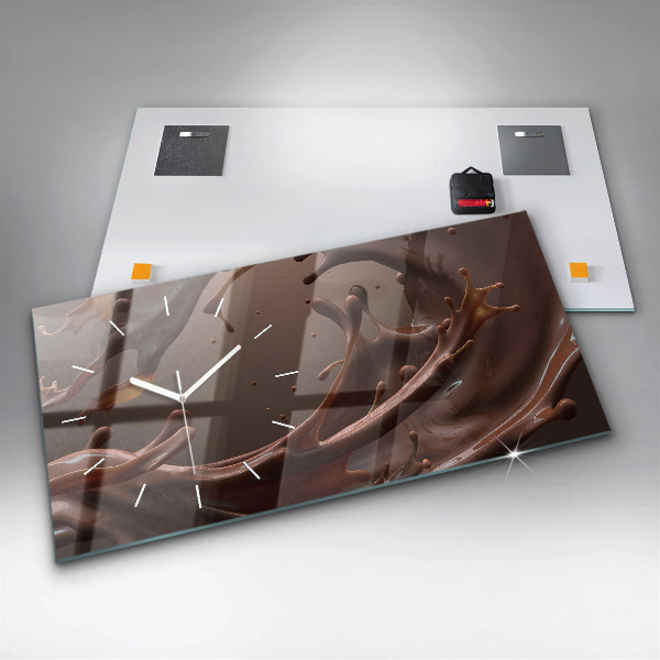 Glass wall clock rectangular Cocoa