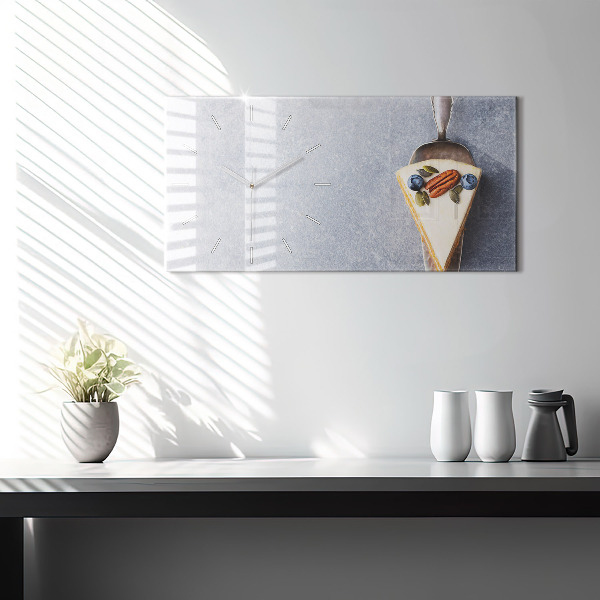 Glass wall clock rectangular A piece of cake