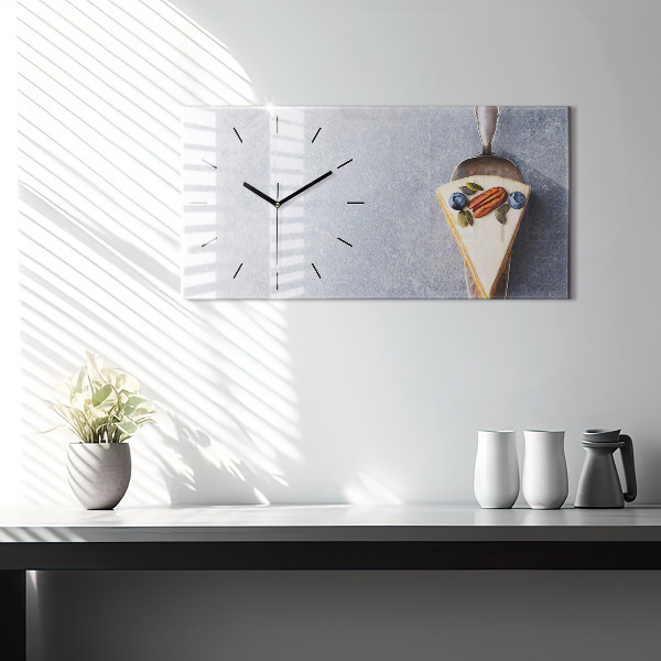 Glass wall clock rectangular A piece of cake