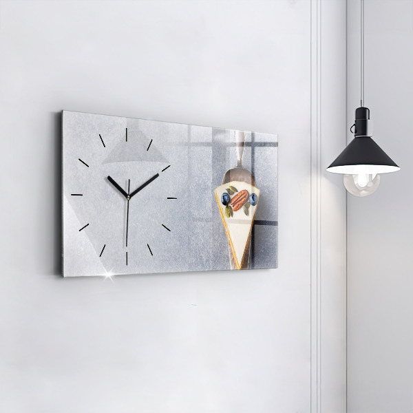 Glass wall clock rectangular A piece of cake