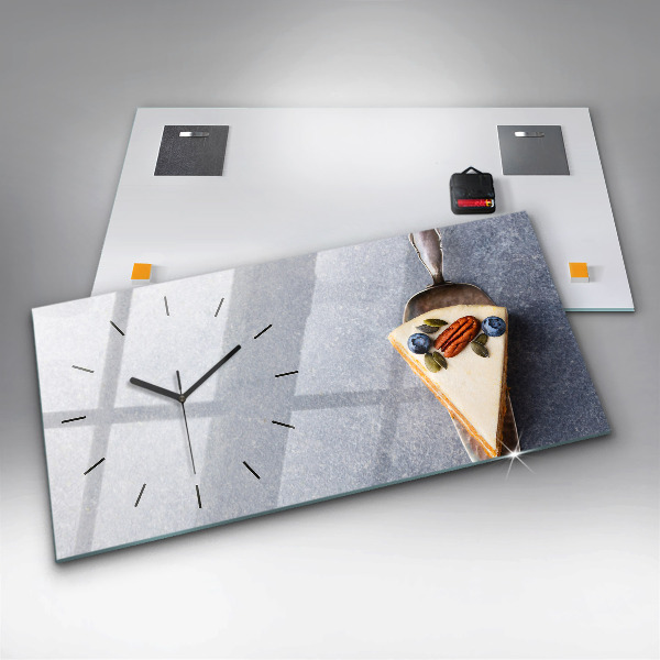 Glass wall clock rectangular A piece of cake