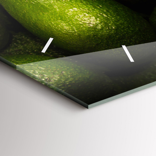 Glass wall clock rectangular Avocado