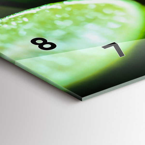 Glass wall clock rectangular Lime wedges