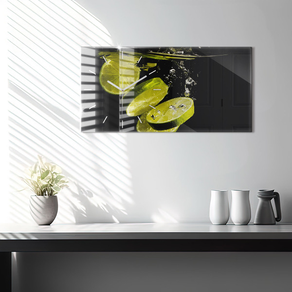 Glass wall clock rectangular Limes