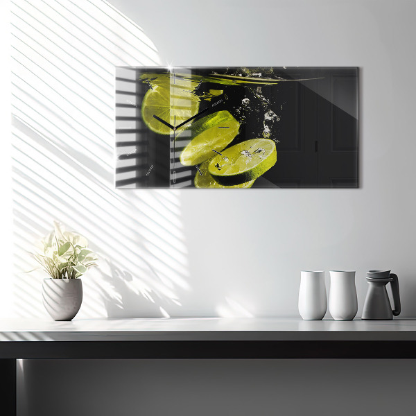 Glass wall clock rectangular Limes