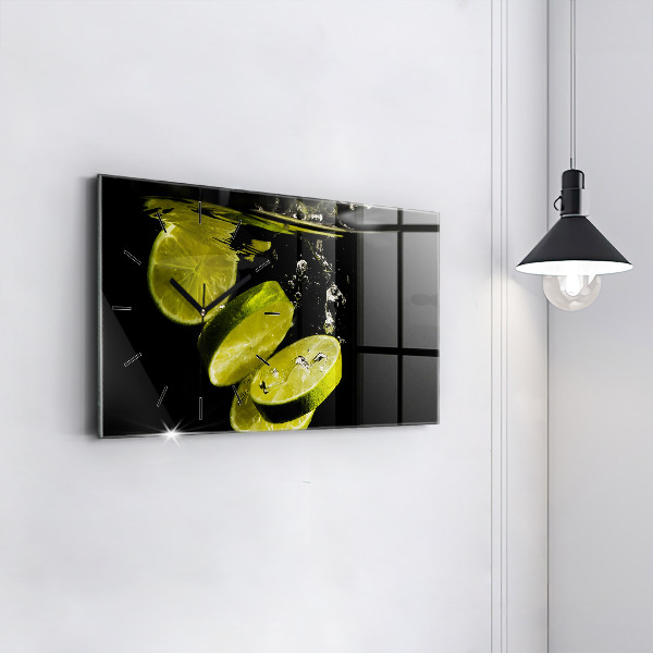 Glass wall clock rectangular Limes