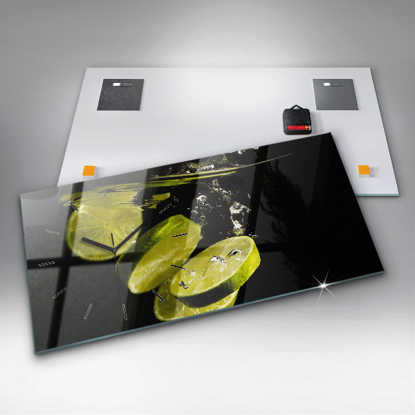 Glass wall clock rectangular Limes