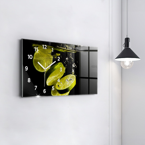 Glass wall clock rectangular Limes