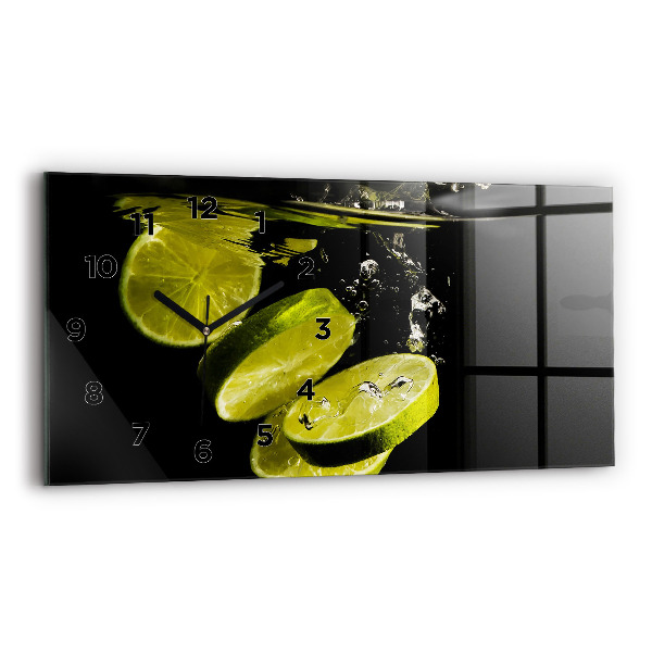 Glass wall clock rectangular Limes