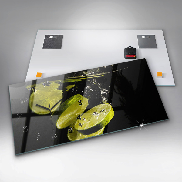 Glass wall clock rectangular Limes