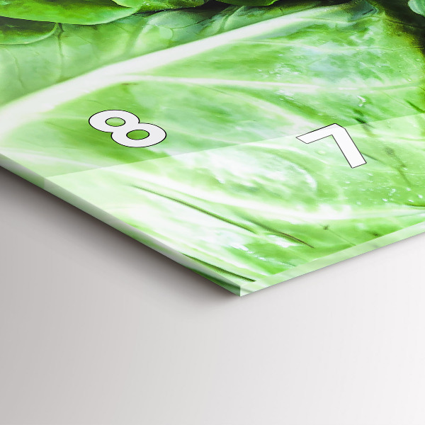 Glass wall clock rectangular Green vegetables