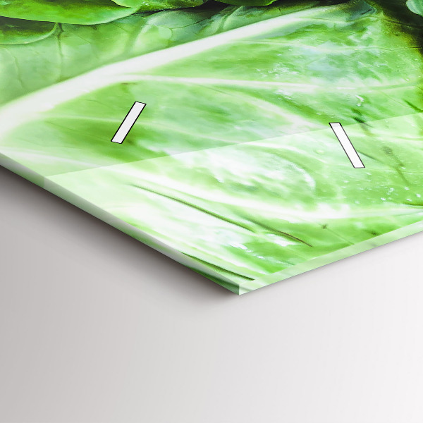 Glass wall clock rectangular Green vegetables