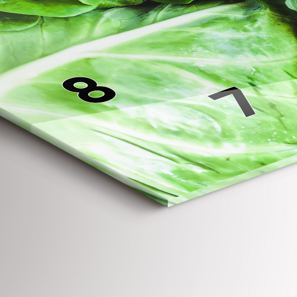 Glass wall clock rectangular Green vegetables