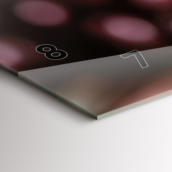 Glass wall clock rectangular A glass of red wine